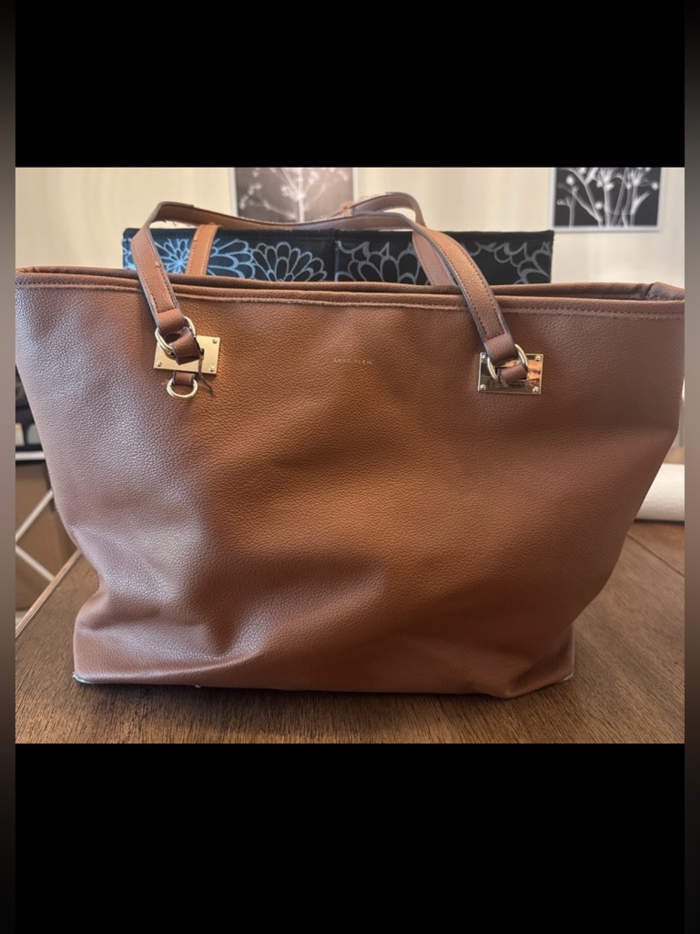 Anne Klein Brown Leather Tote Bag